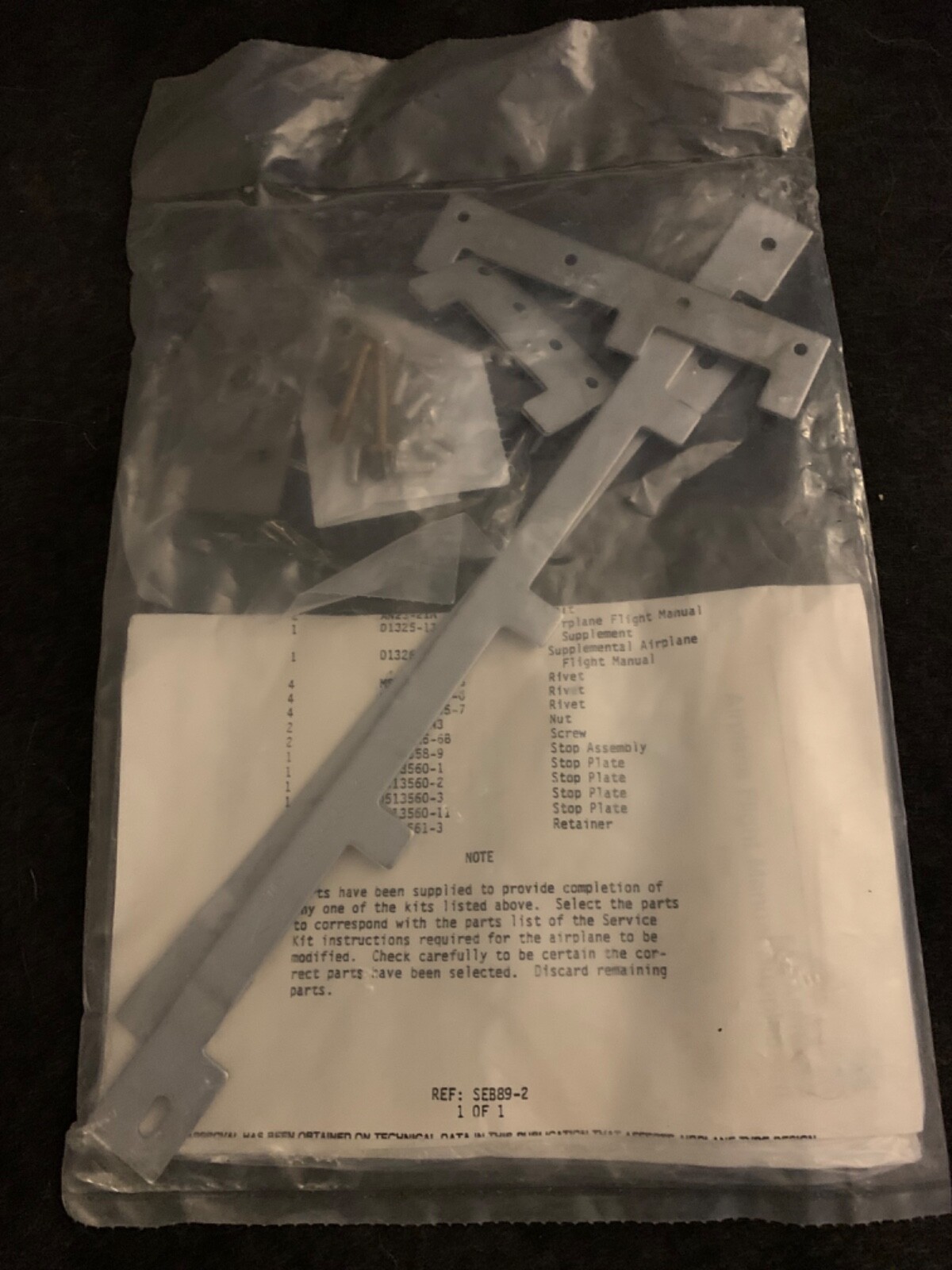Cessna Seat Stop Secondary Kit SK172-94A/ 102A/ SK177-42A/ SK185Afor 172 177 185