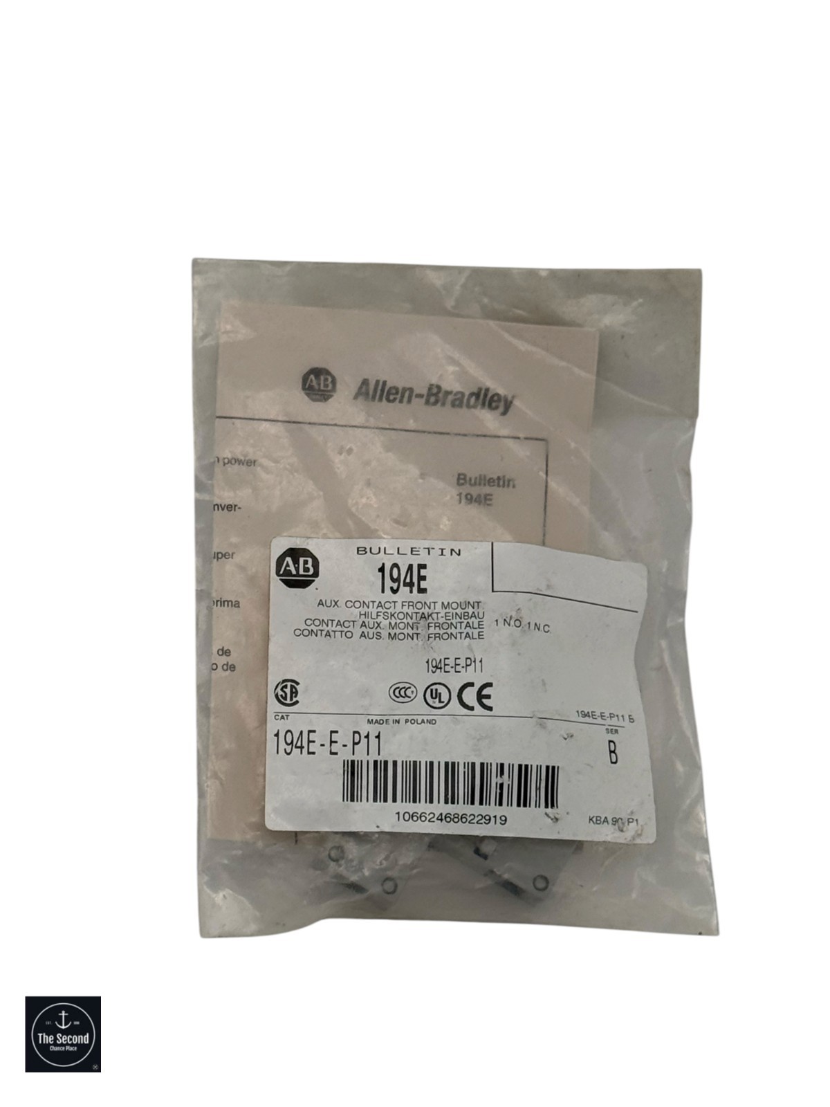 NIB Allen Bradley 10A 600VAC Auxiliary Front Mount Contact Block 194E-E-P11