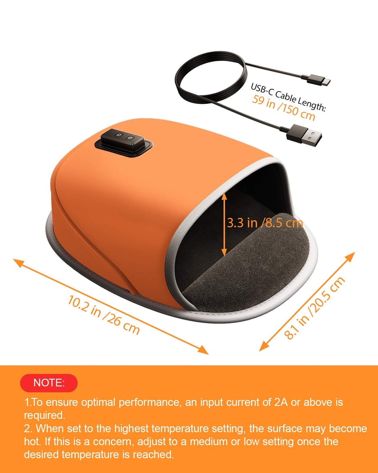 Heated Mouse Pad Hand Warmer - Dual-Sided Heating USB Heated Mouse Pad - 3 Te...