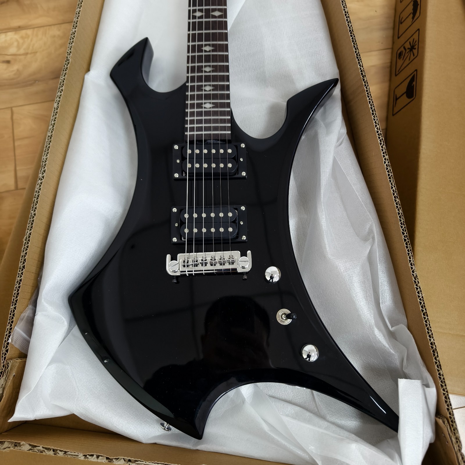 BC Warlock Electric Guitar - Black Finish Fixed Bridge Basswood Body