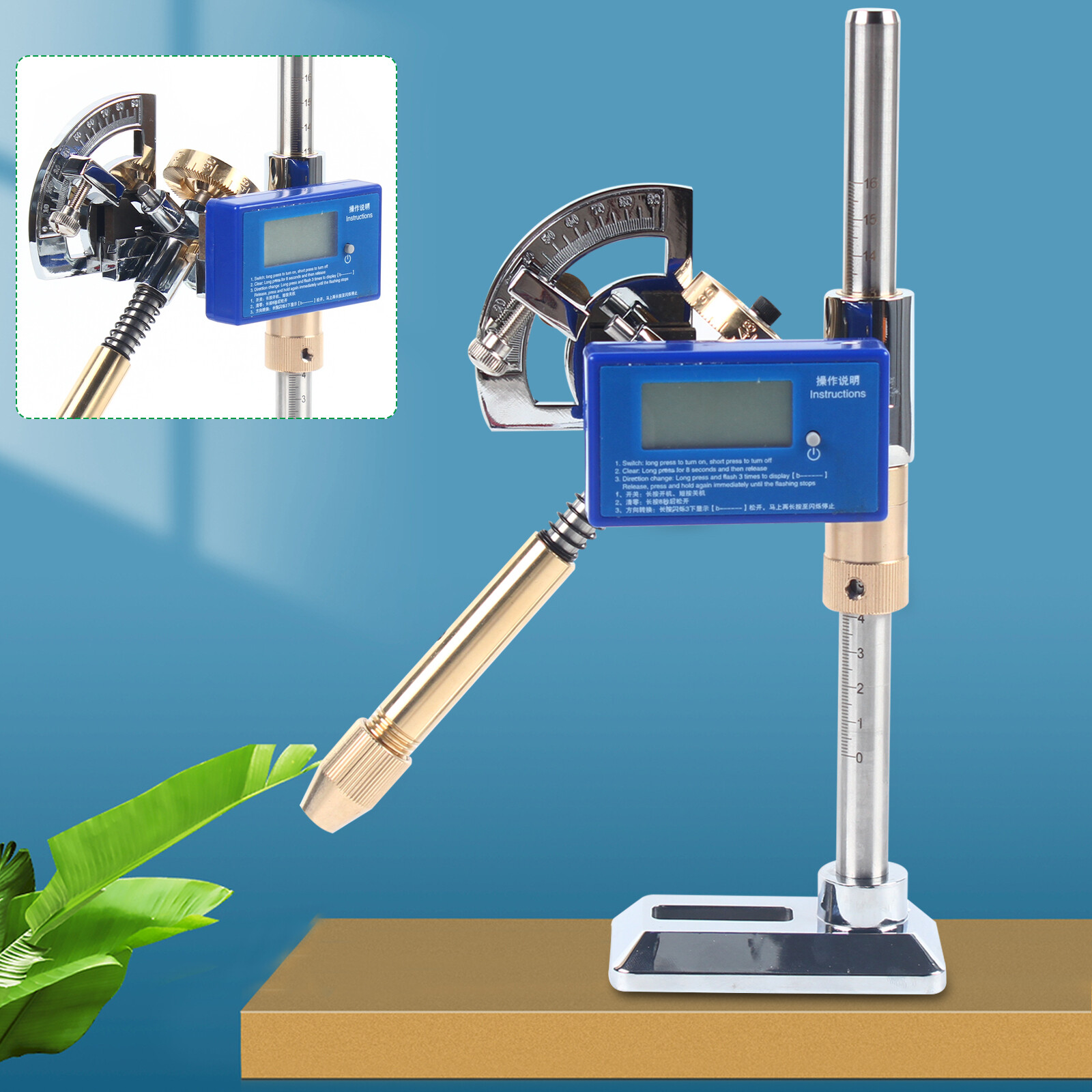 Digital Display Angle Manipulator Gem Faceting Machine Angle Polishing Handle