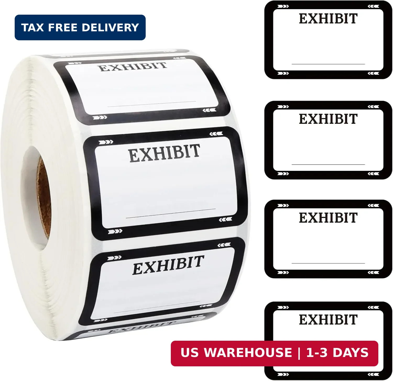 1200pcs Legal Exhibit Labels 1.7x1Inch Plaintiff Exhibit Sticker Blank File Fold