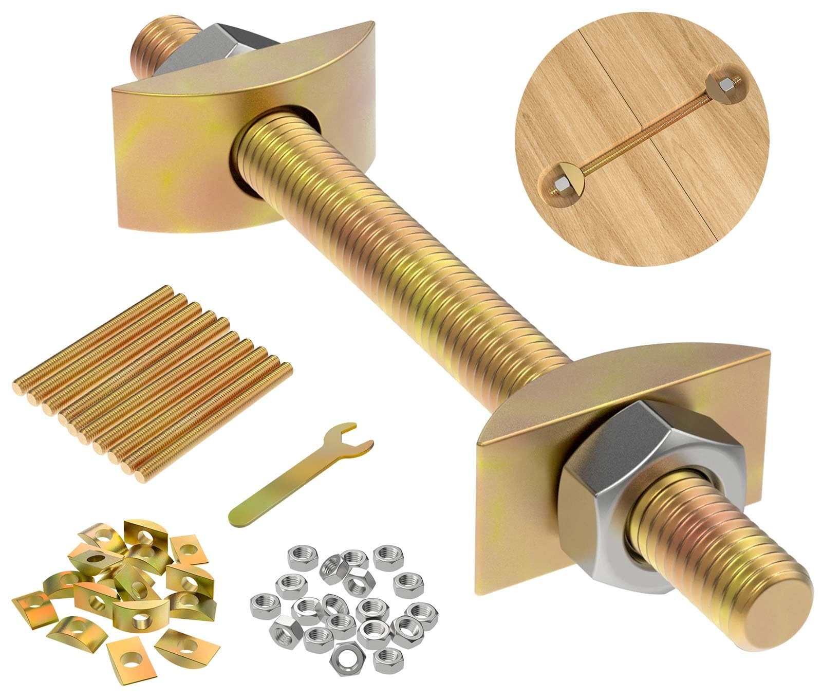 M8 Furniture Fastening Connectors Metric Draw Bolts Miter Bolts Yellow Nuts