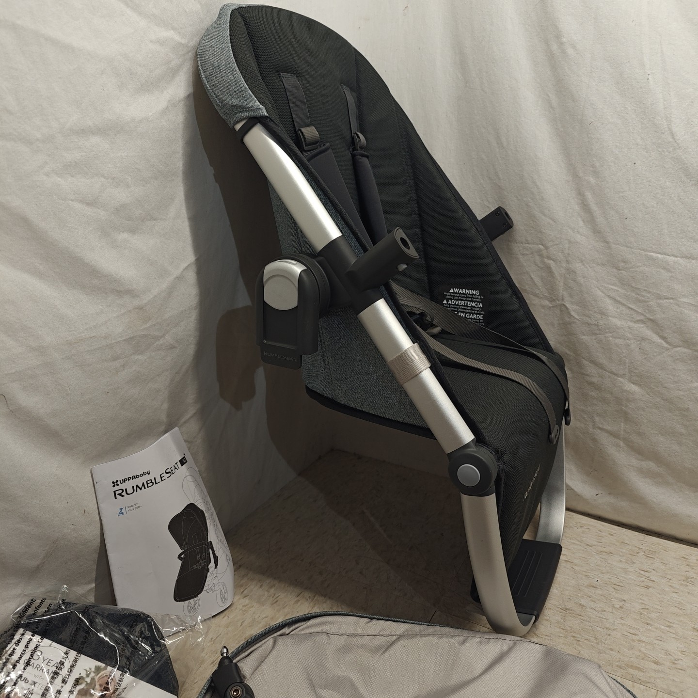 Uppababy RumbleSeat V2+ For Vista V2 V3 Stroller Blue Melange/Silver Frame