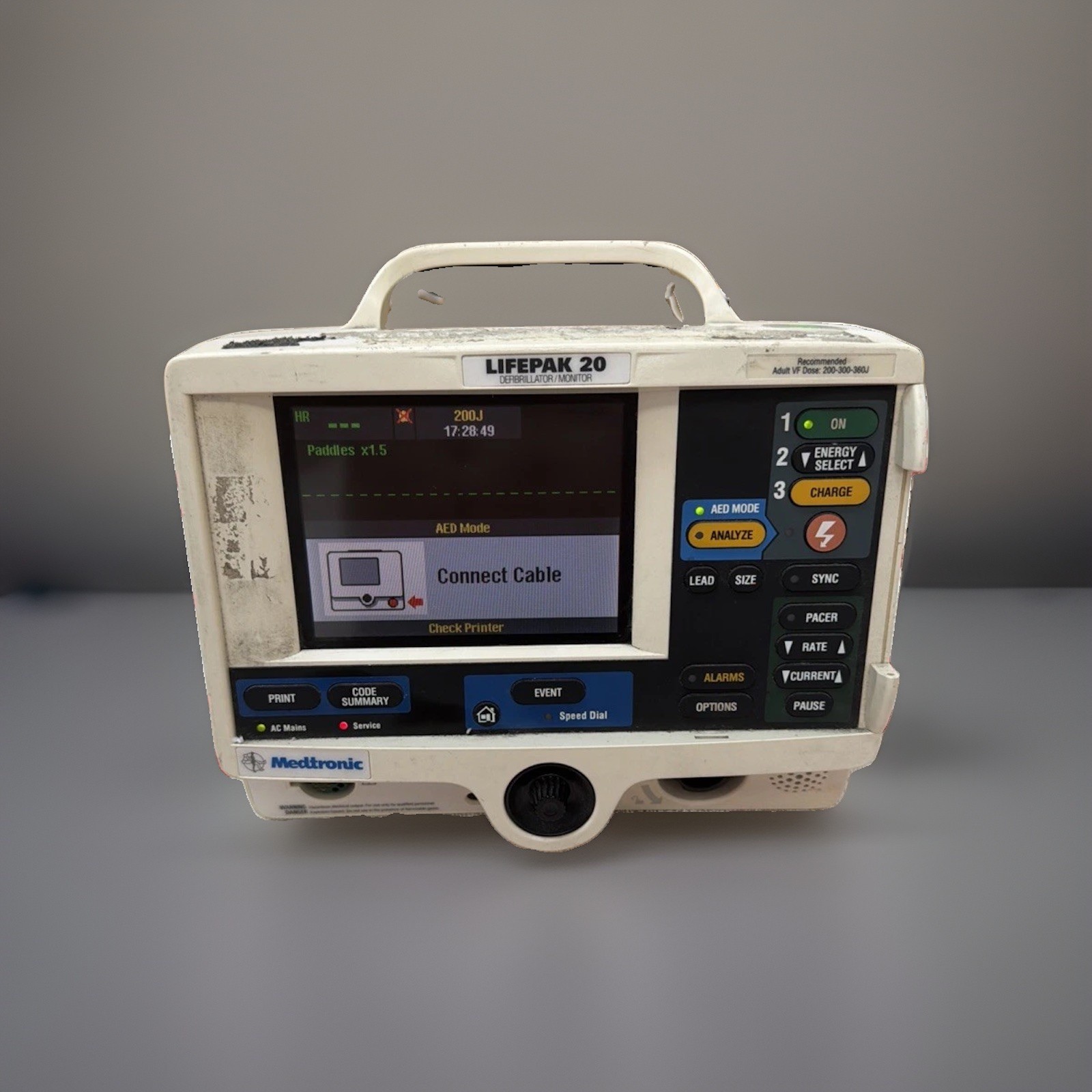 LifePak 20 Monitor. powers on. includes power cable. | 30 day warranty