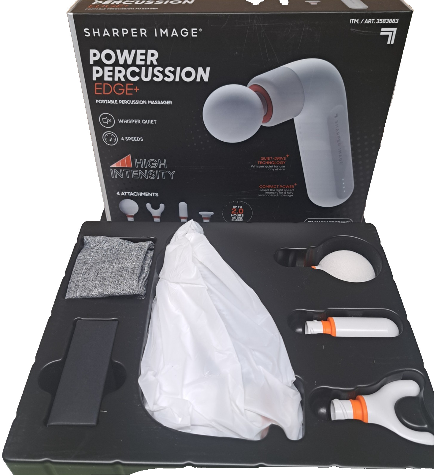 Sharper Image Power Percussion Edge+ Portable Percussion Massager-New
