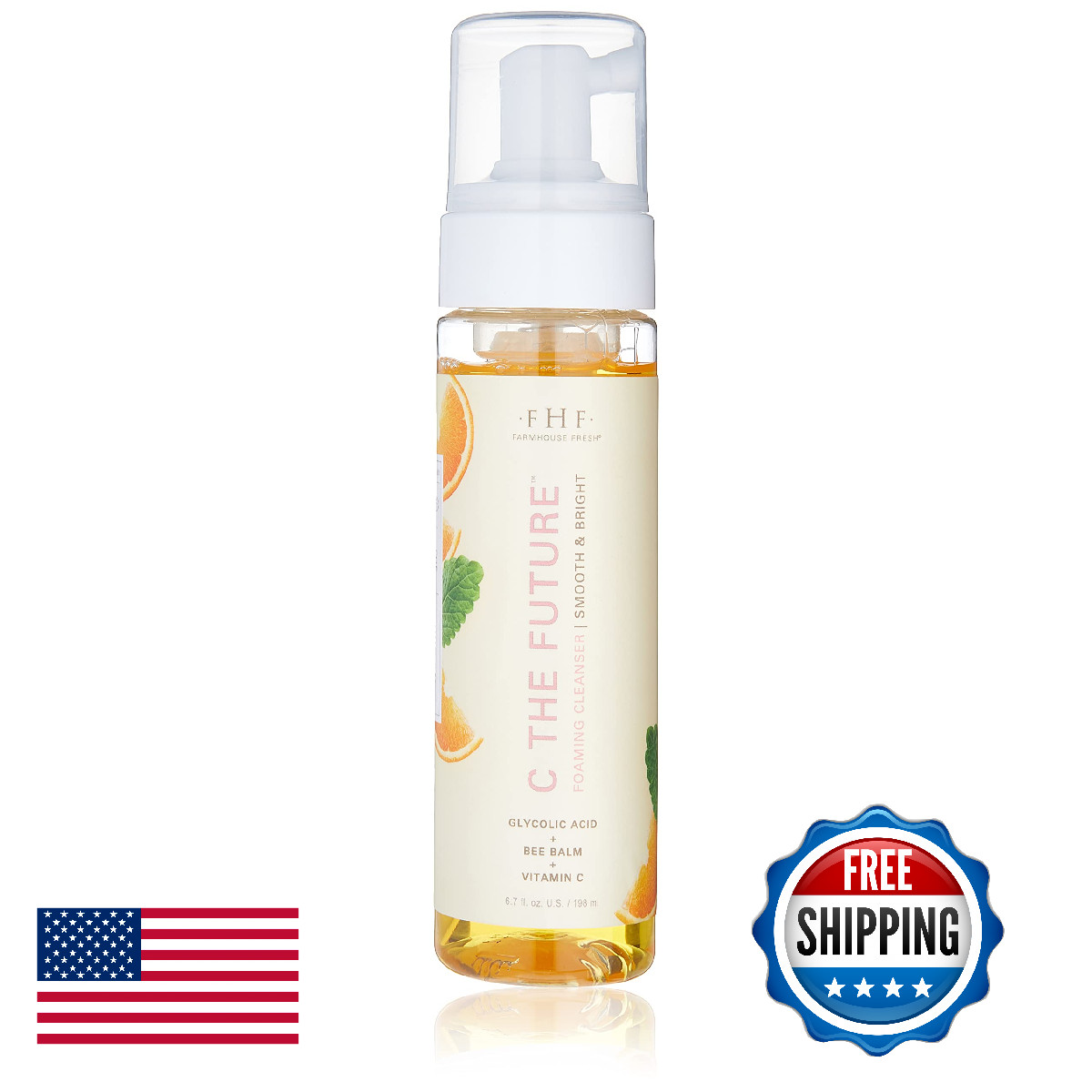FarmHouse Fresh C the Future Foaming Face Wash, Vit C, Glycolic, 1.7 Fl Oz