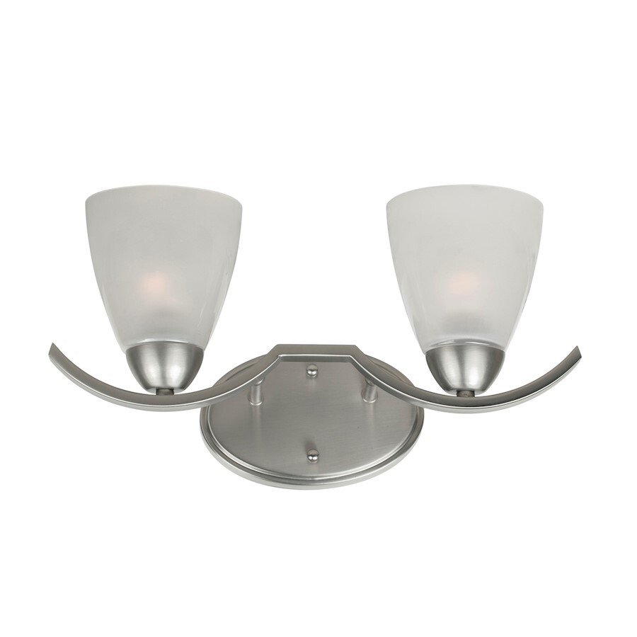 Forte Lighting 2-Light 16.25" Bath, Nickel/Clear/Sandblast Inner - 5081-02-55