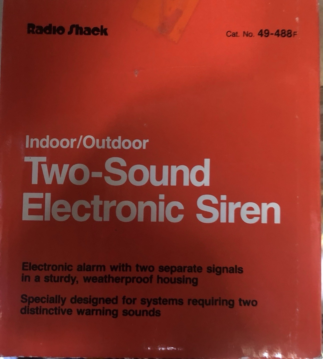 Radio Shack Power Horn 49-585 Two-Sound Electronic Siren Security Speaker - New