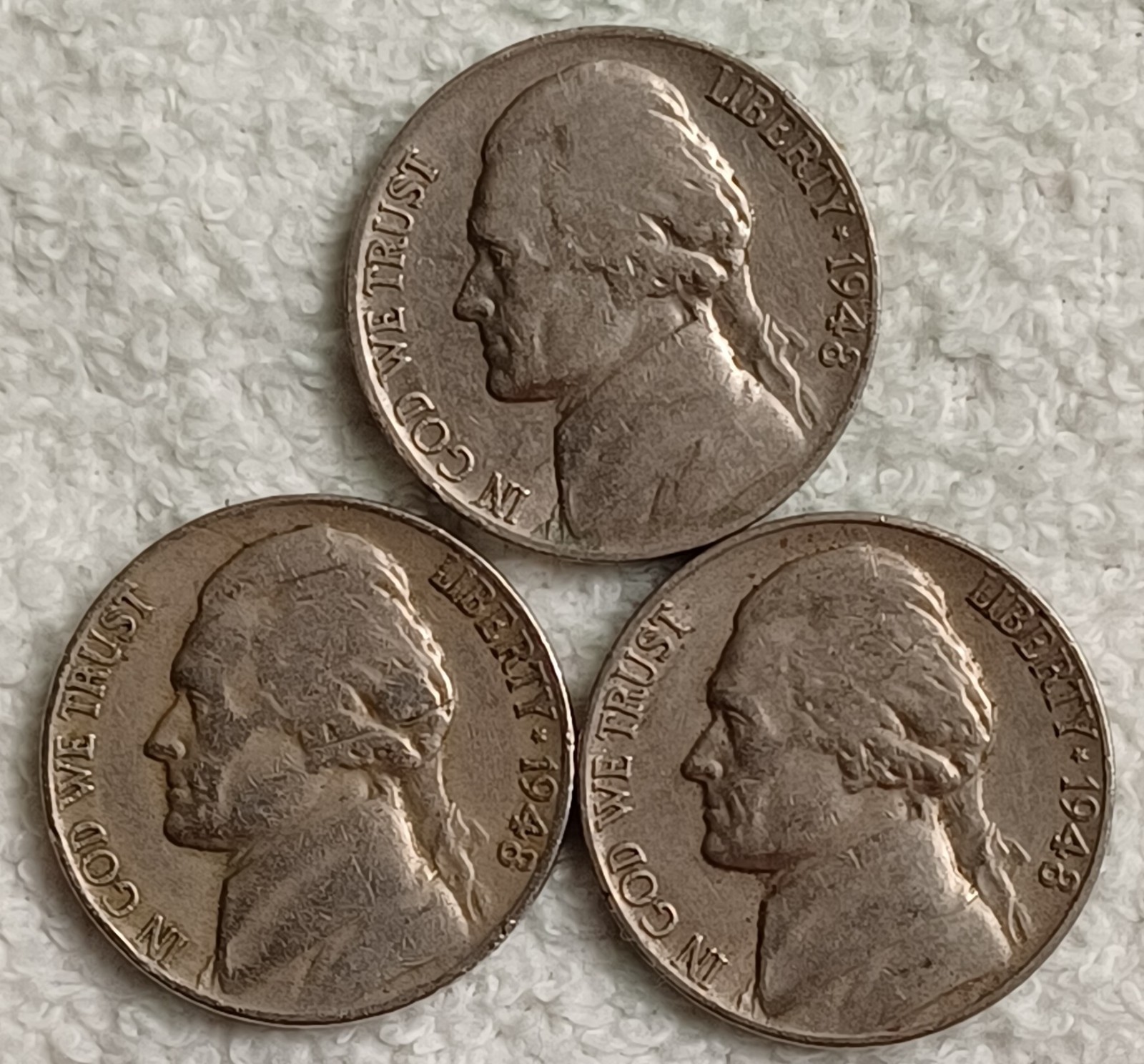 1948S 1948D 1948 - 3 Jefferson Nickels-Year Set/Fil-A-Spot™ - SEE DESC  Lot J48