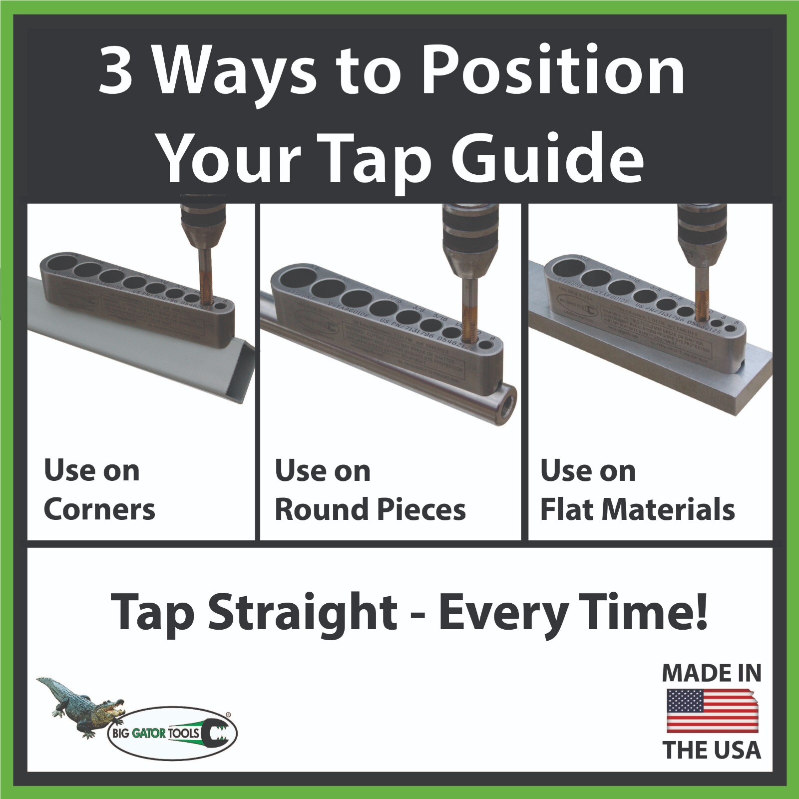 The Complete Standard Set by Big Gator Tools! 4 Drill & 3 Tap Guides, USA Made!