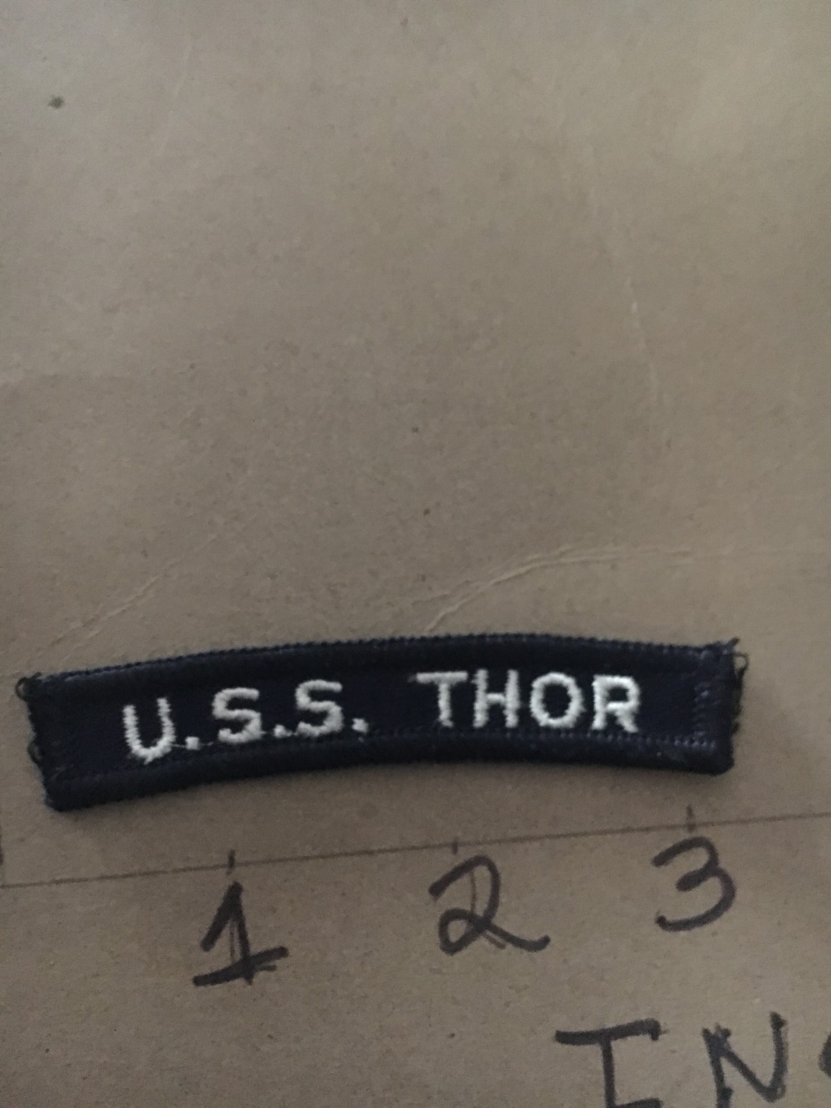 US NAVY SHOULDER STRIP TAB *** rocker *** Patch USS Thor