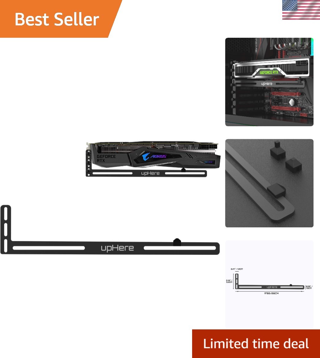 Sturdy GPU Support Bracket for Custom Desktop PCs - Adjustable & Lightweight