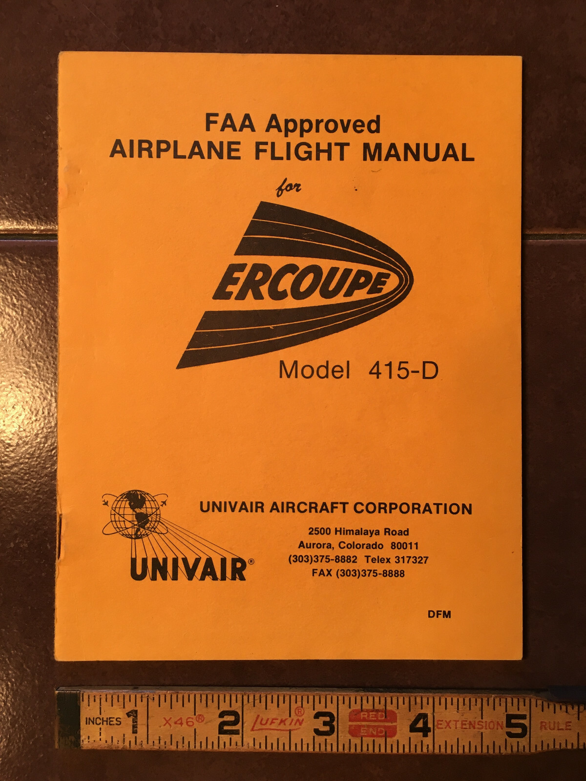Ercoupe Model 415-D Airplane Flight Manual