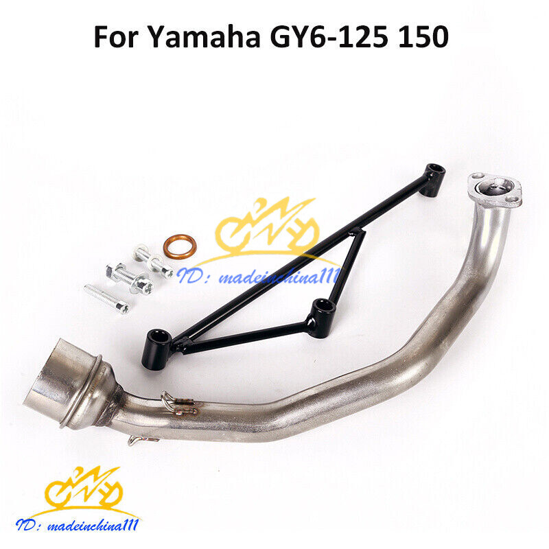 Connect Tube Slip On For Yamaha GY6-125 150 Motorcycle Exhaust Front Link Pipe
