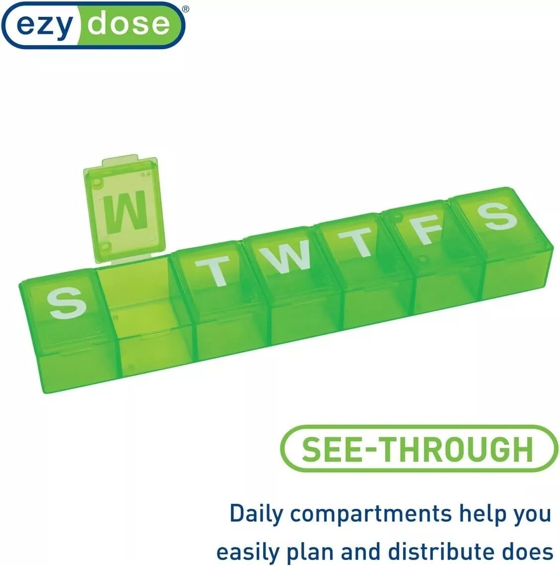 Weekly (7-Day) Pill Organizer, Vitamin Planner, and Medicine Box, Large Compartm