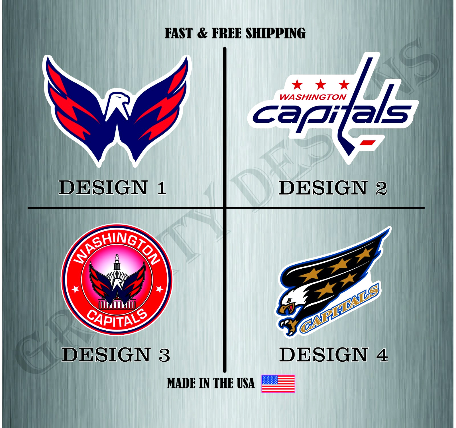 WASHINGTON CAPITALS HOCKEY NHL LOGO VINYL STICKER DECAL CAR TRUCK WATER RESIST