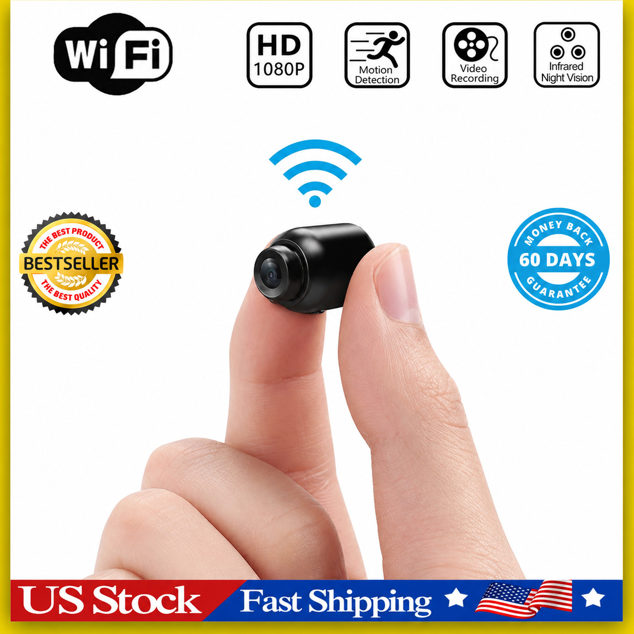 Mini Camara Oculta Espia De Seguridad WiFi 1080P Inalambrica Con Audio y Video