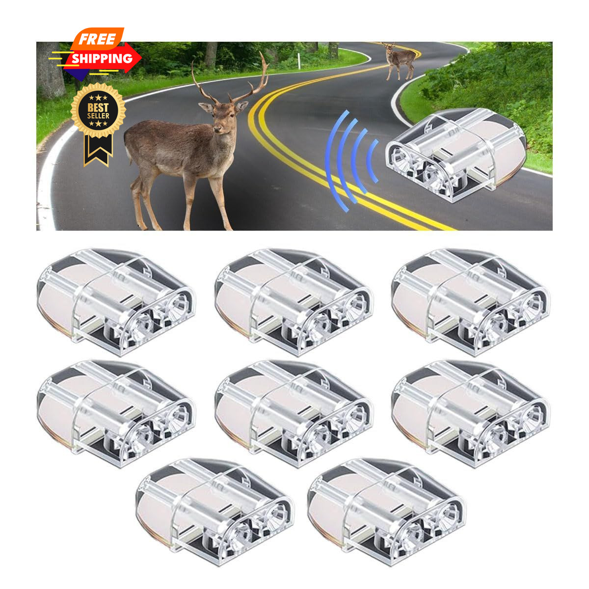 Deer Whistles for Car, Warning Repellent Devices with Transparent-8 Pack