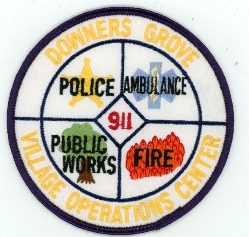 ILLINOIS IL DOWNERS GROVE VILLAGE OPS POLICE FIRE AMBULANCE SHOULDER PATCH