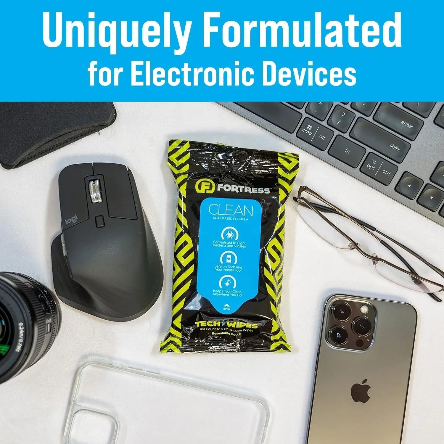 Electronic Wipes 25ct Pack of 3 Travel Size Tech Wipes for Screens Phones Keyboa