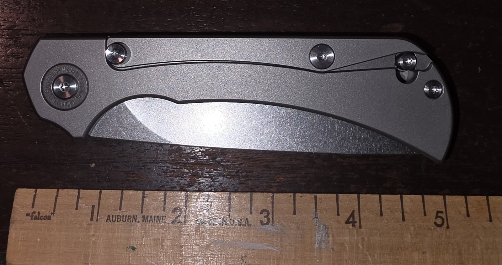 TwoSun TS289 D2 Titanium Drop Point Manual Frame Lock Flipper Pocketknife Gray