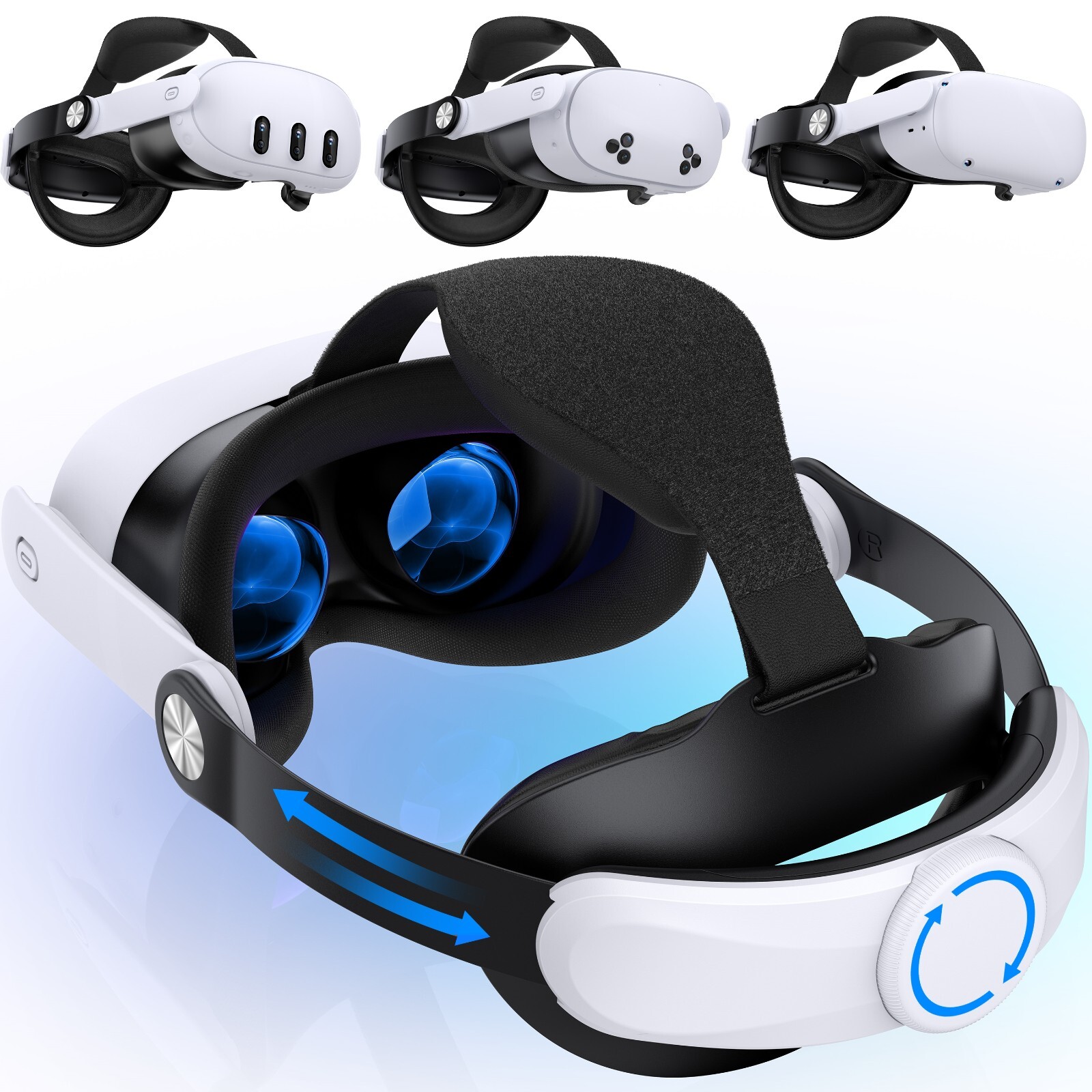 For Meta Oculus Quest 3/Quest 3S/Quest 2 VR Headset Elite Head Strap Replacement
