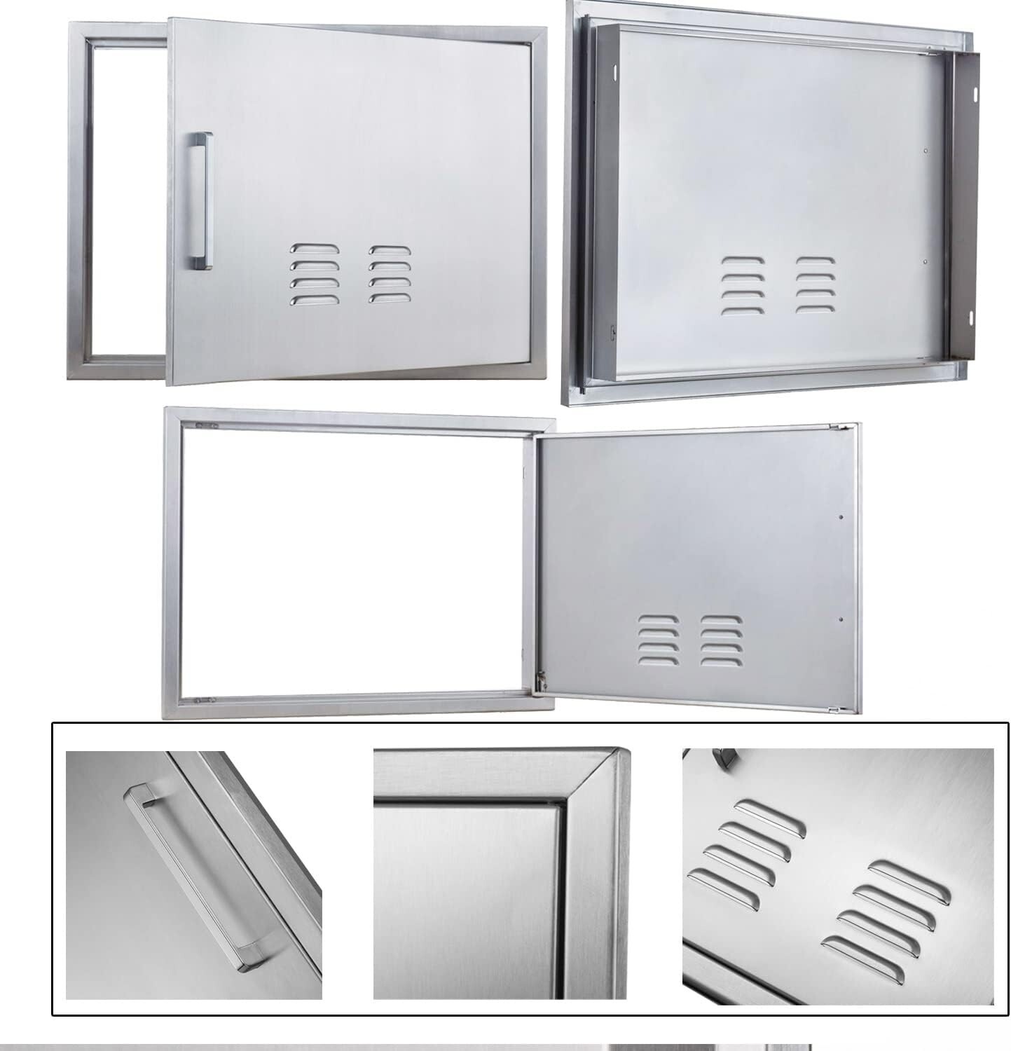 4 Size Outdoor Kitchen Doors-20" x 27" - Stainless Steel BBQ Single Access Door