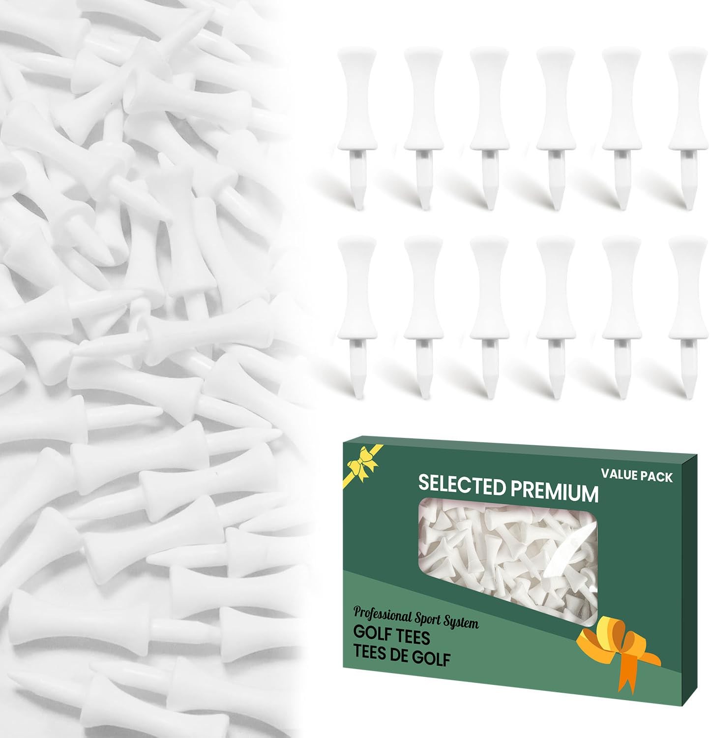 Step Down Plastic Golf Tees 50 Pack Unbreakable Reusable Height Control