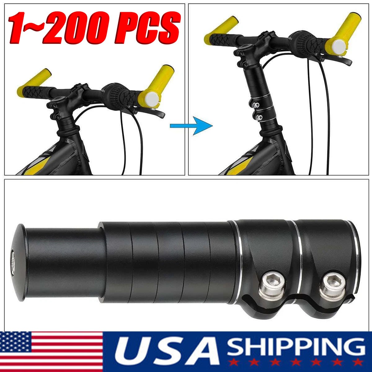 Mountain Bike Handlebar Front Fork Stem Riser Extender Extension Head Up Adaptor