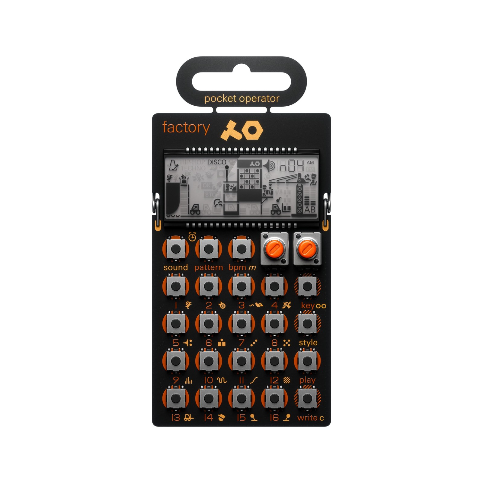 Teenage Engineering Pocket Operator PO-16 Factory, Lead black/orange