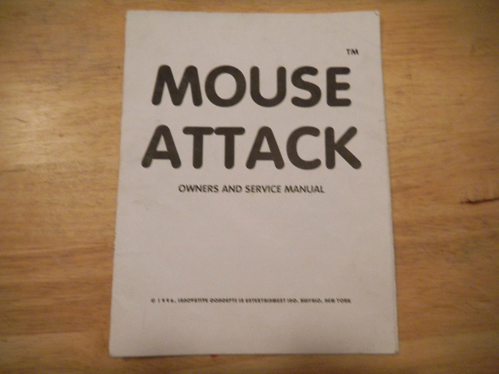 MOUSE ATTACK   original arcade  video game manual