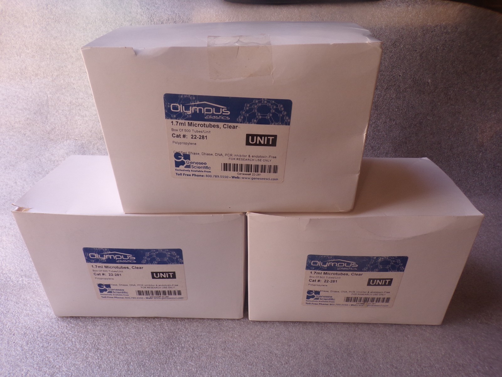 3X500 OLYMPUS 1.7ml Microtubes clear Cat. 22-281