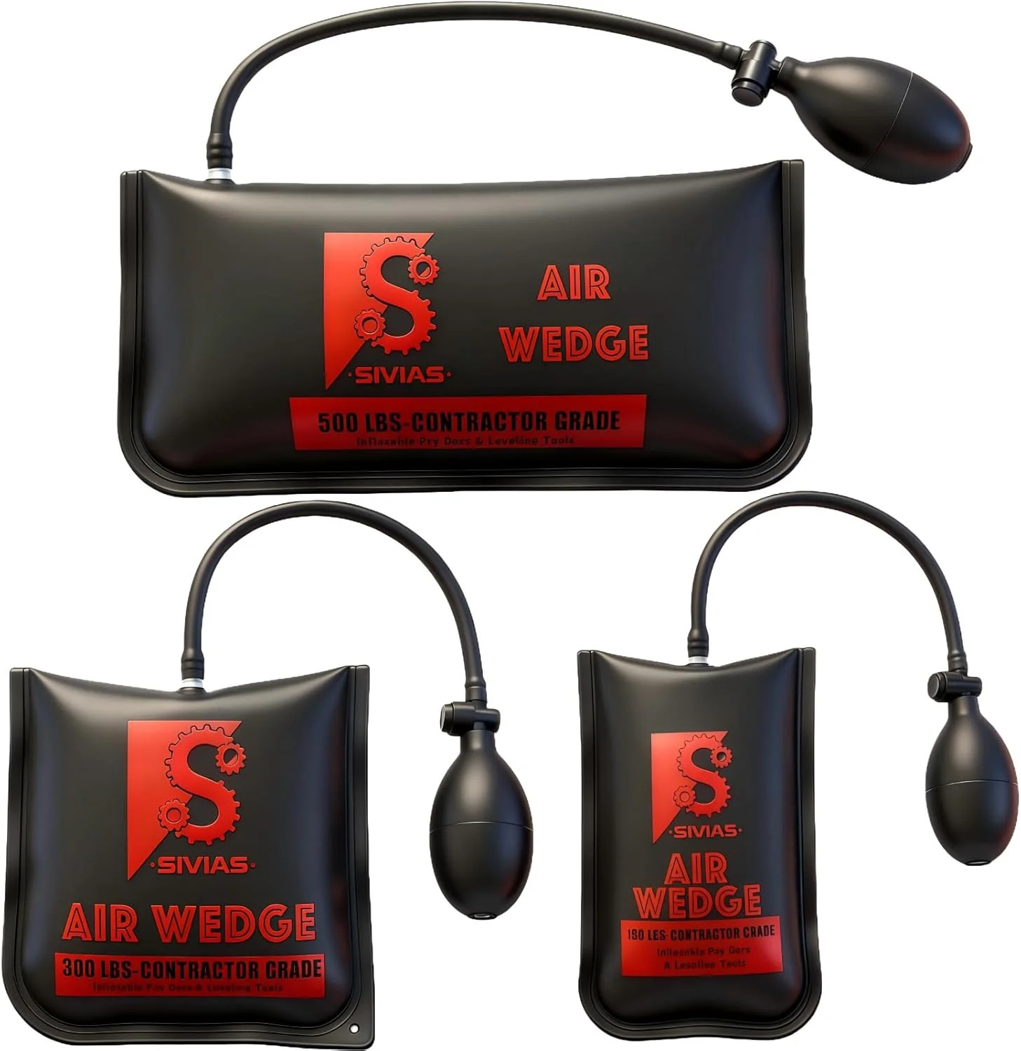 Air Wedge Shim, 3 Sizes Commercial Inflatable Air Pump Wedge Bag Tool, Air Bag T