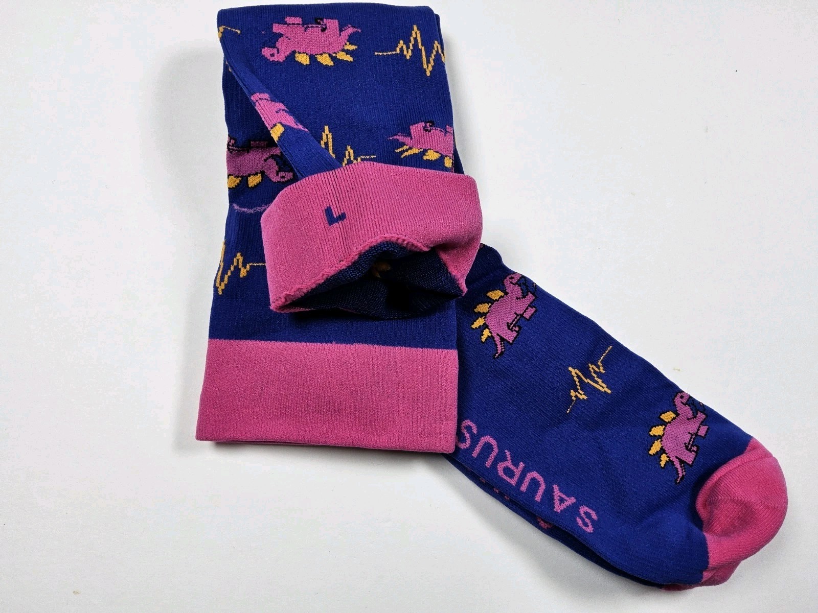 FIGS Compression Steth-O-Saurus Dinosaur Nurse Medical Socks Size L