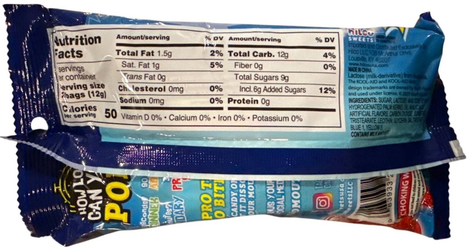 2pc Set 0.21oz/4ct per Bag KOOL-AID Candy Loud Mouth Bites Grape & Cherry Crispy