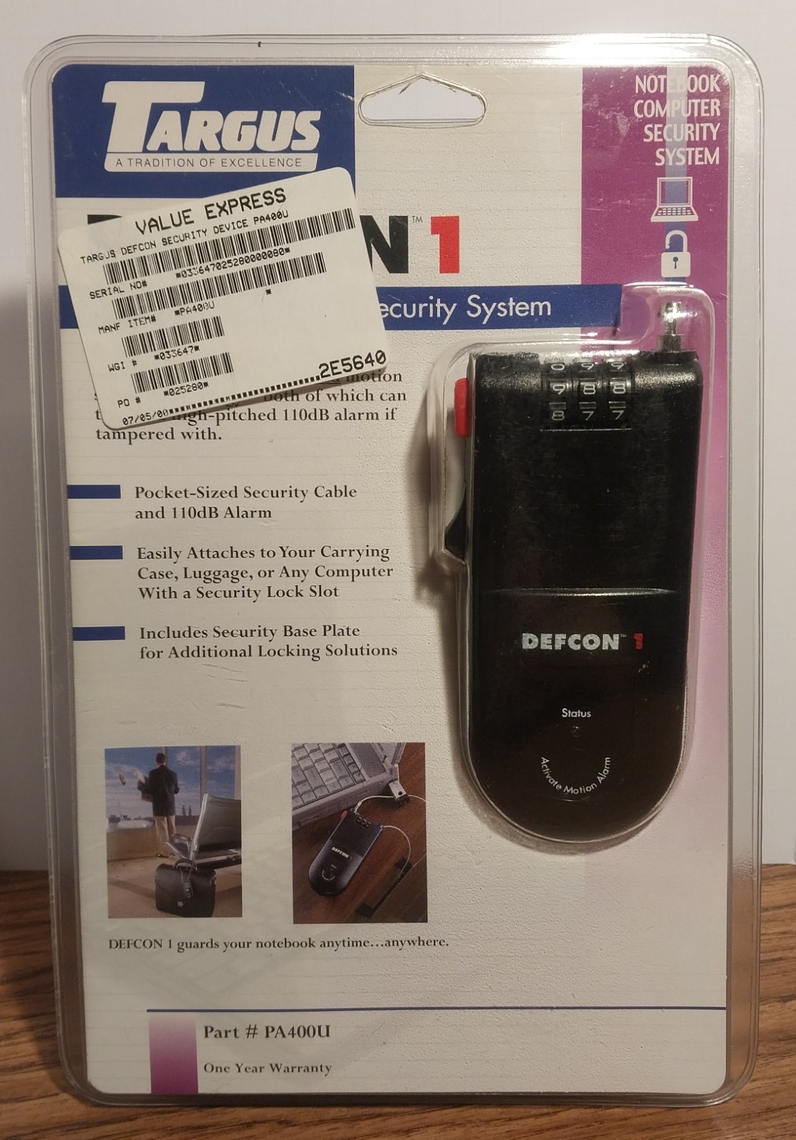Targus Defcon 1 Notebook Computer Security System PA400U NEW
