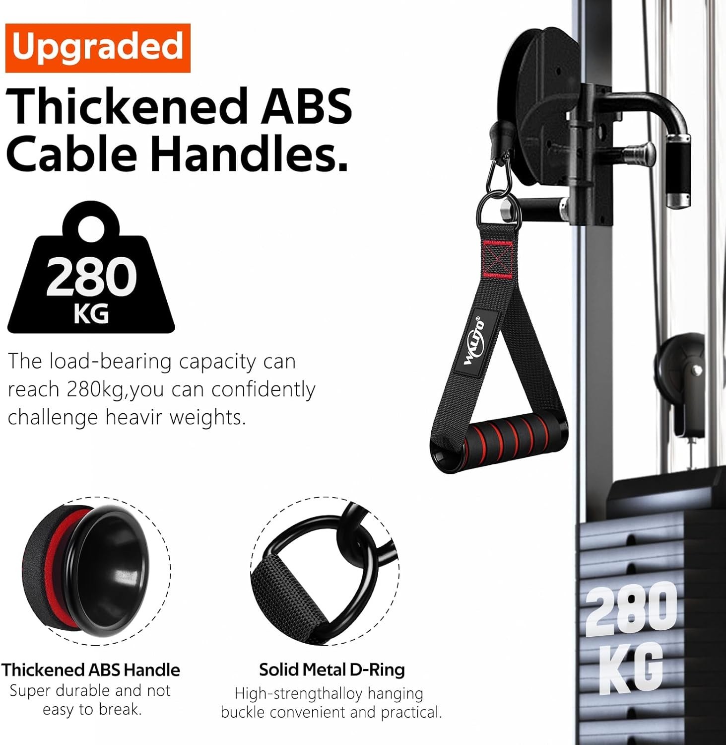 Exercise Handles Replacement Cable Machine Attachments for Home Gym Workout
