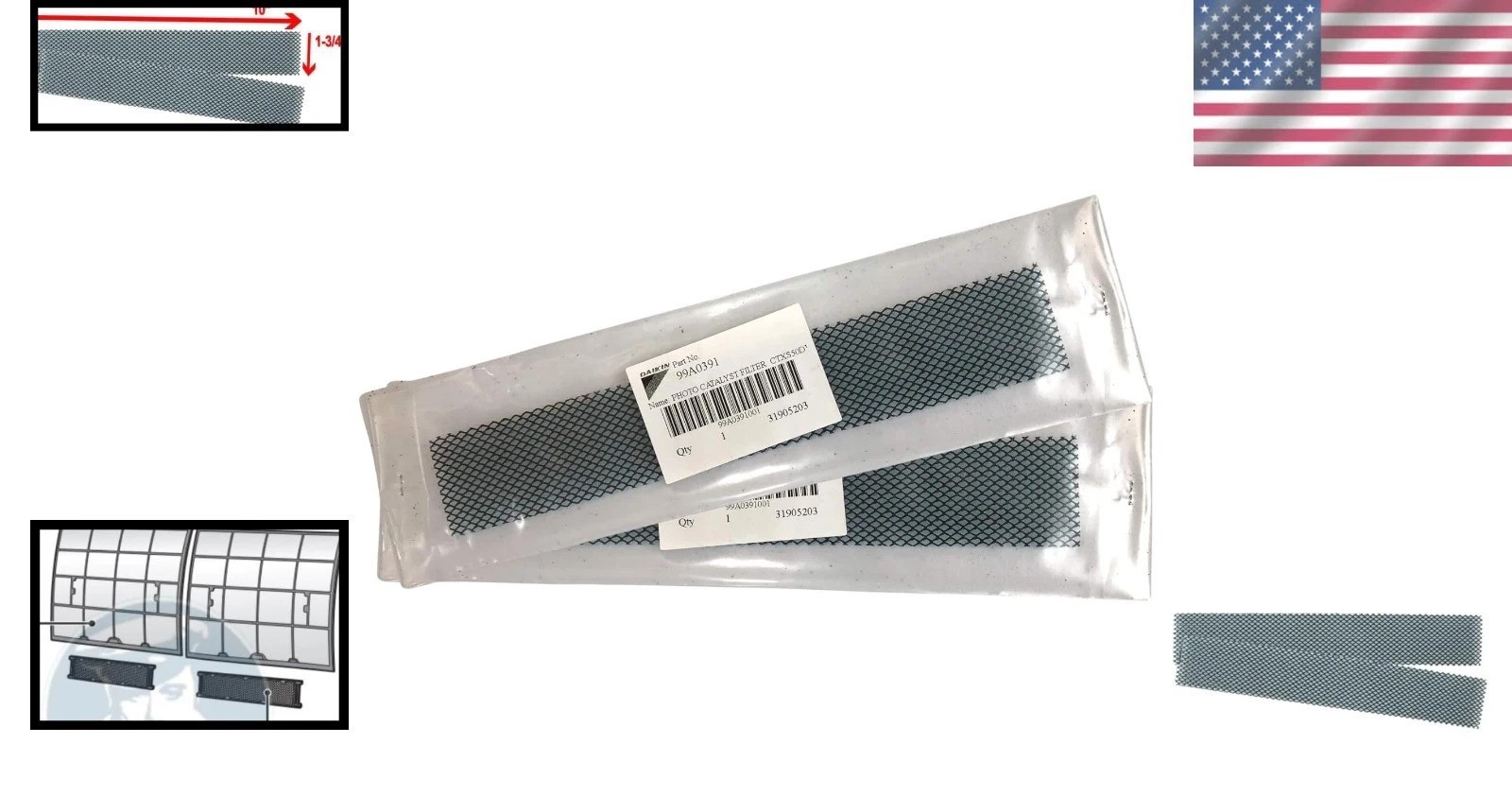 Efficient 2-Pack of Daikin Mini Split Filters - Long-Lasting Air Purification