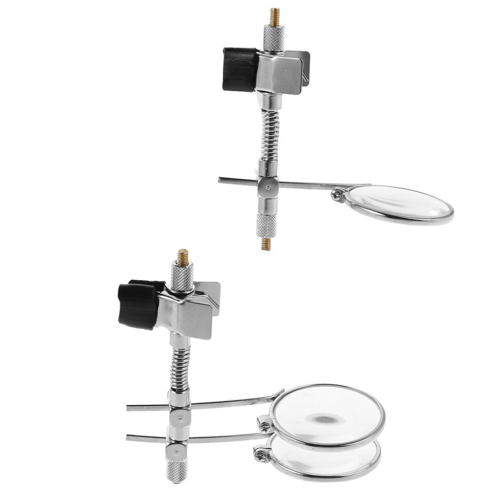 2 Pcs Clip on Light for Glasses Handheld Magnifier with Dual Lens