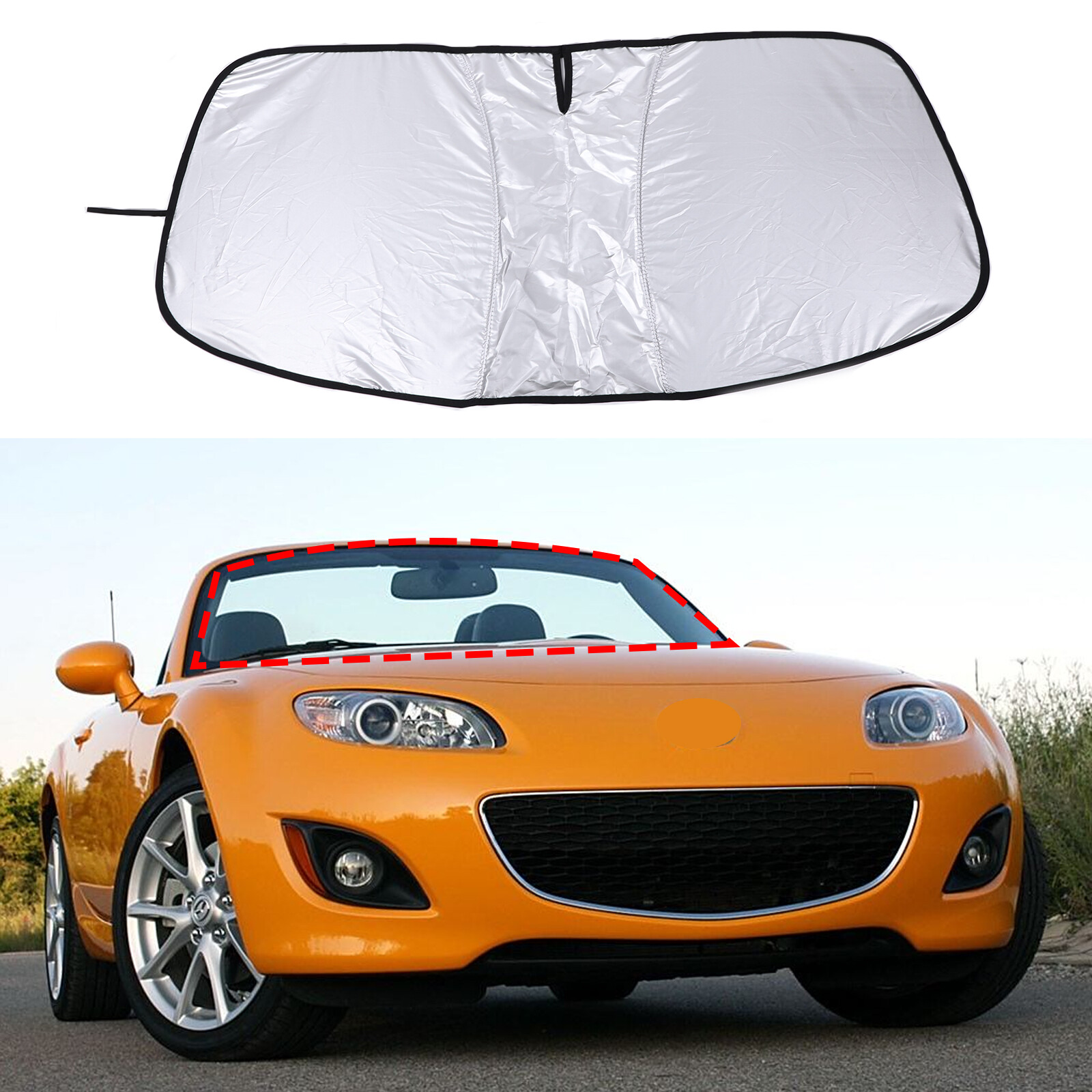 Custom Fits 2009-2015 Mazda MX-5 Miata Windshield Sun Shade Sun Visor UV Block