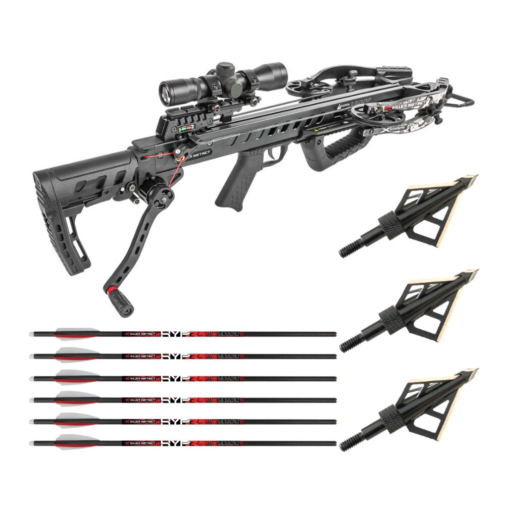Killer Instinct Fatal X Crossbow Dead Silent Crank Arrows Bundle