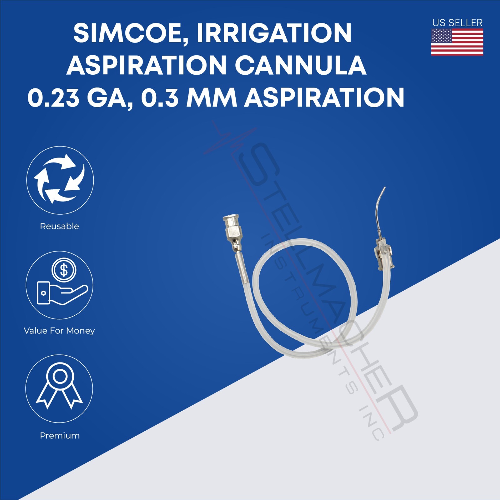 Simcoe Irrigation Aspiration Cannula 23 Ga 0.3 mm Ophthalmic Instrument German