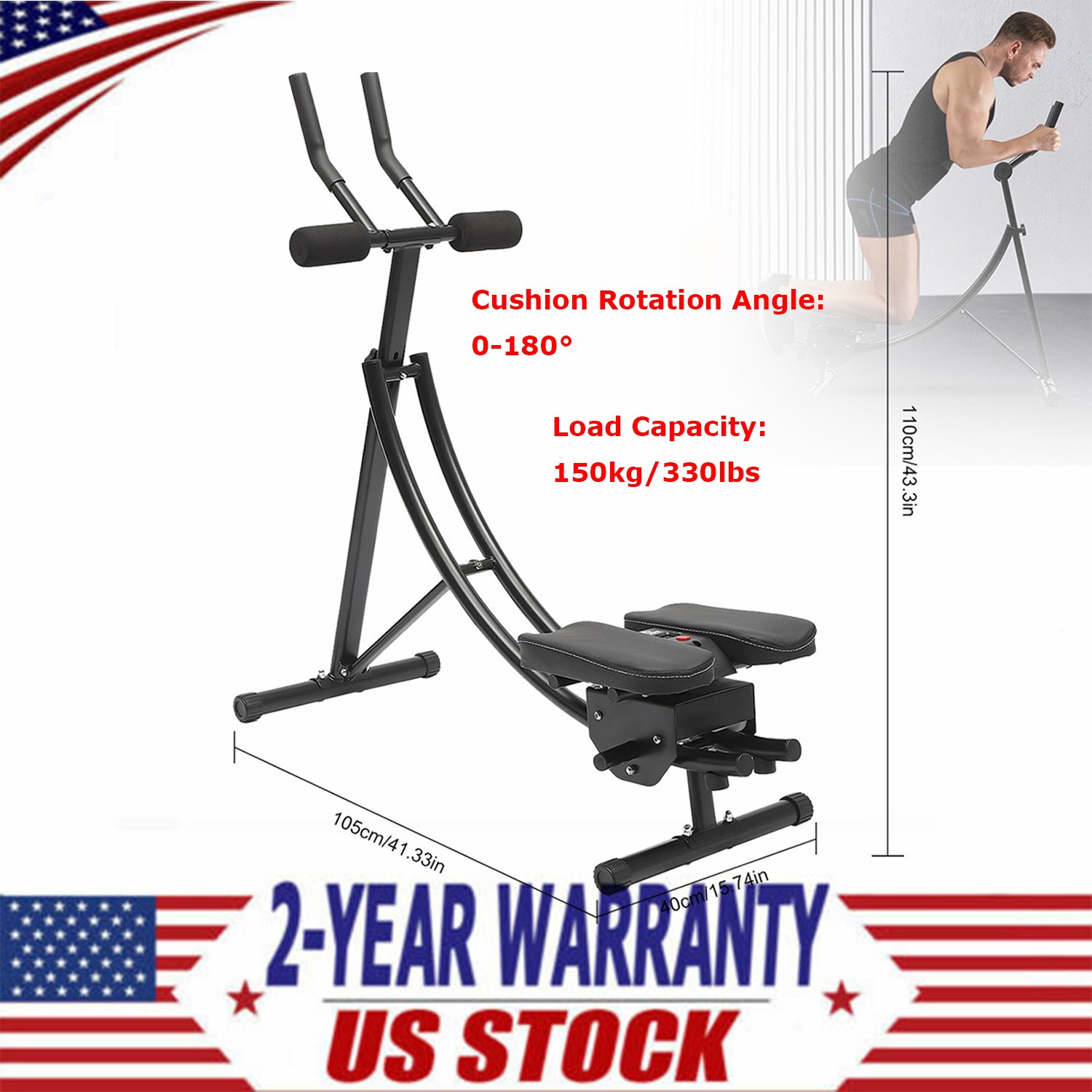 Ab Machine Coaster Abdominal Crunch Trainer fit Home Gym Core Workout Equipment