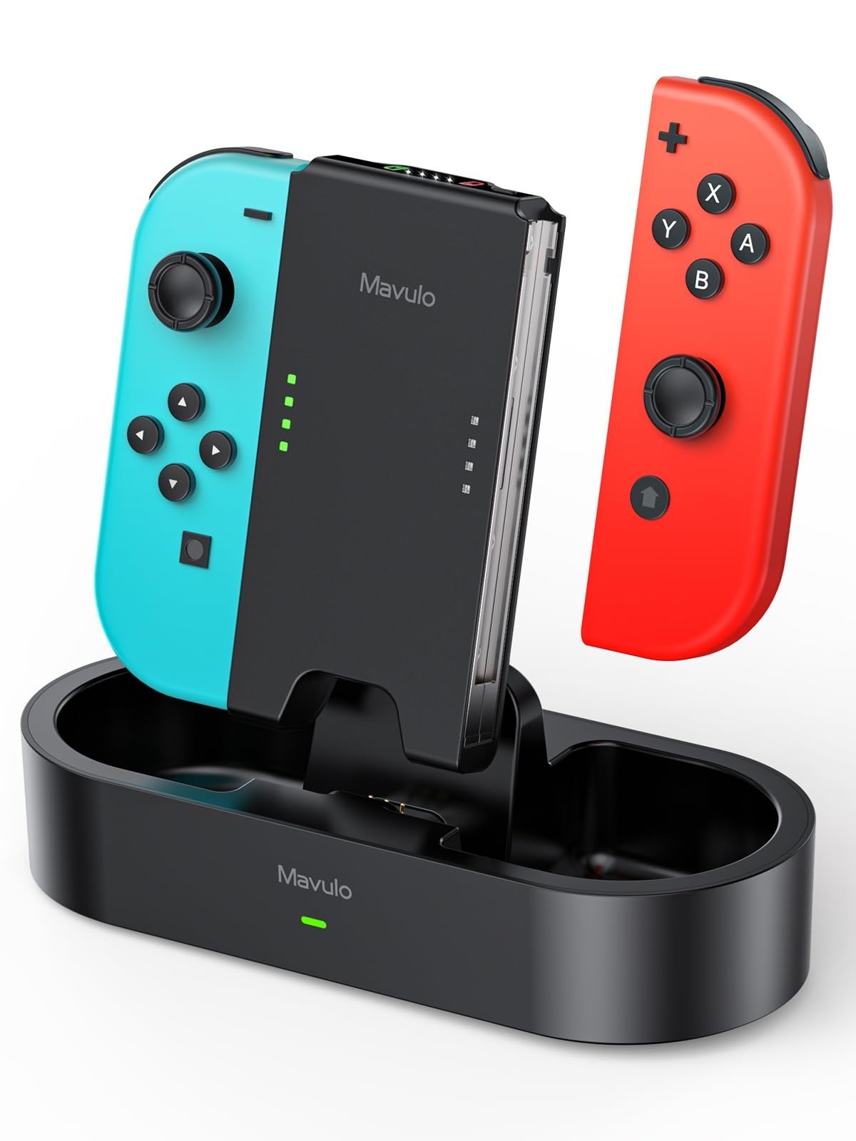 Charger Grip for Joy Con with 1200mAh Battery Steel Slide Rails Charging Dock