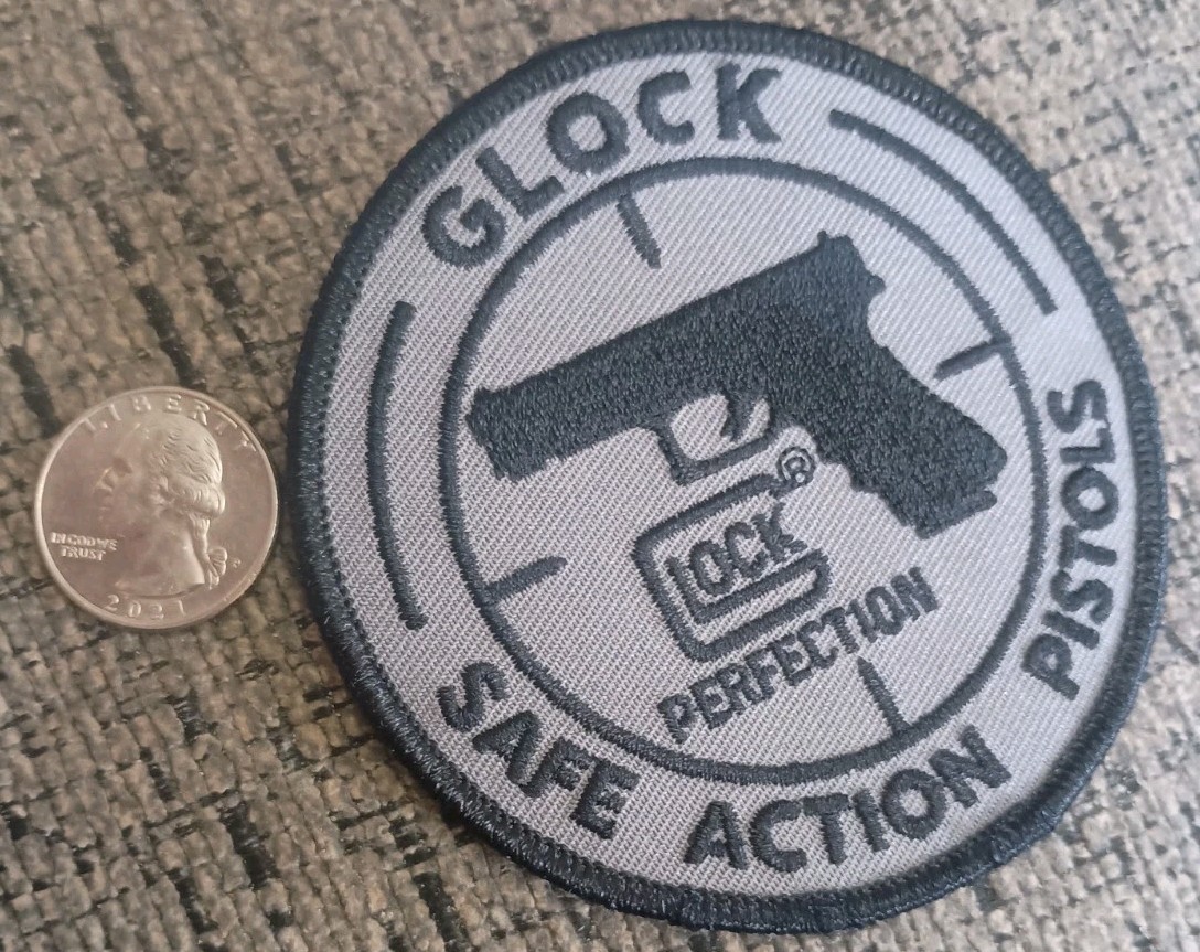 VINTAGE “GLOCK SAFE ACTION PISTOLS” PATCH - Gray Version Velcro BRAND NEW