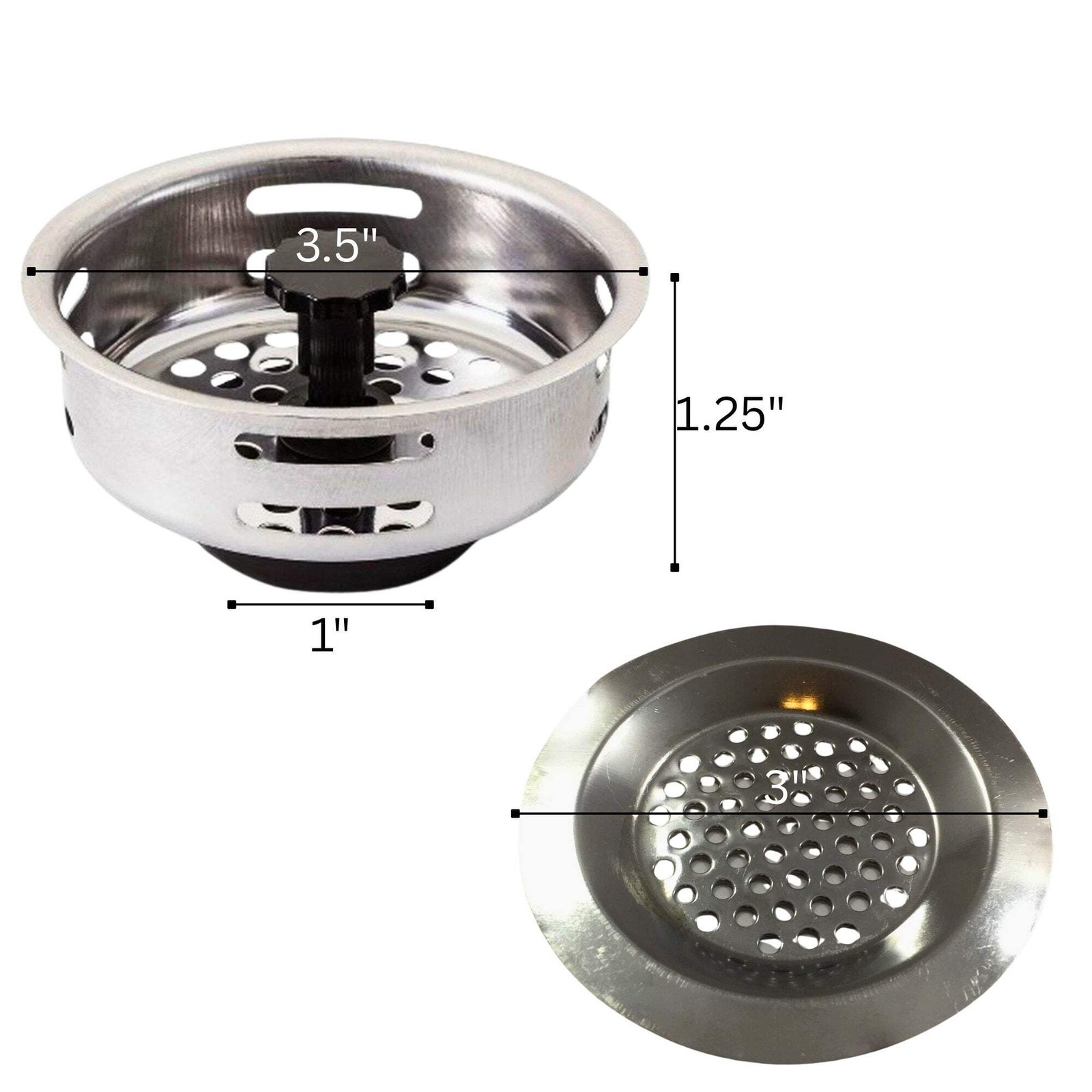 Stainless Steel Sink Strainers Drain Protectors: 2 Pack