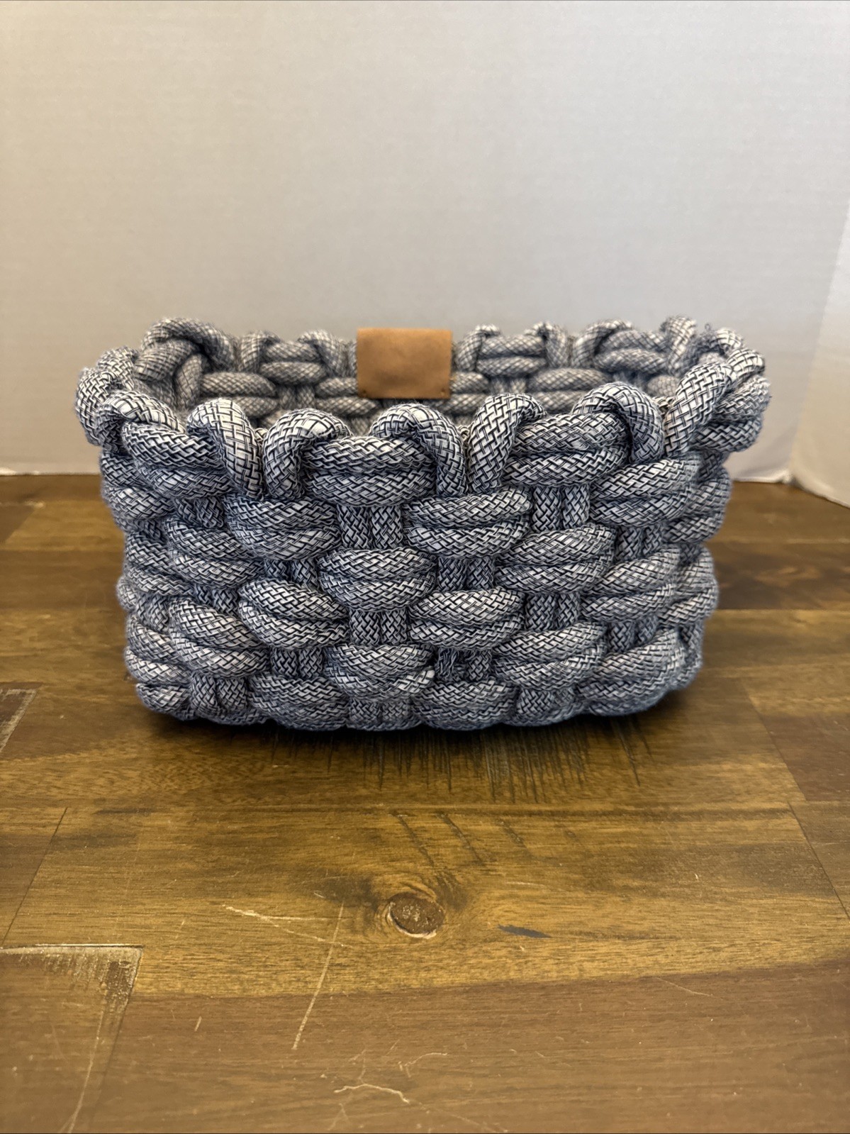 Koolaburra Woven Storage Basket Blue & White