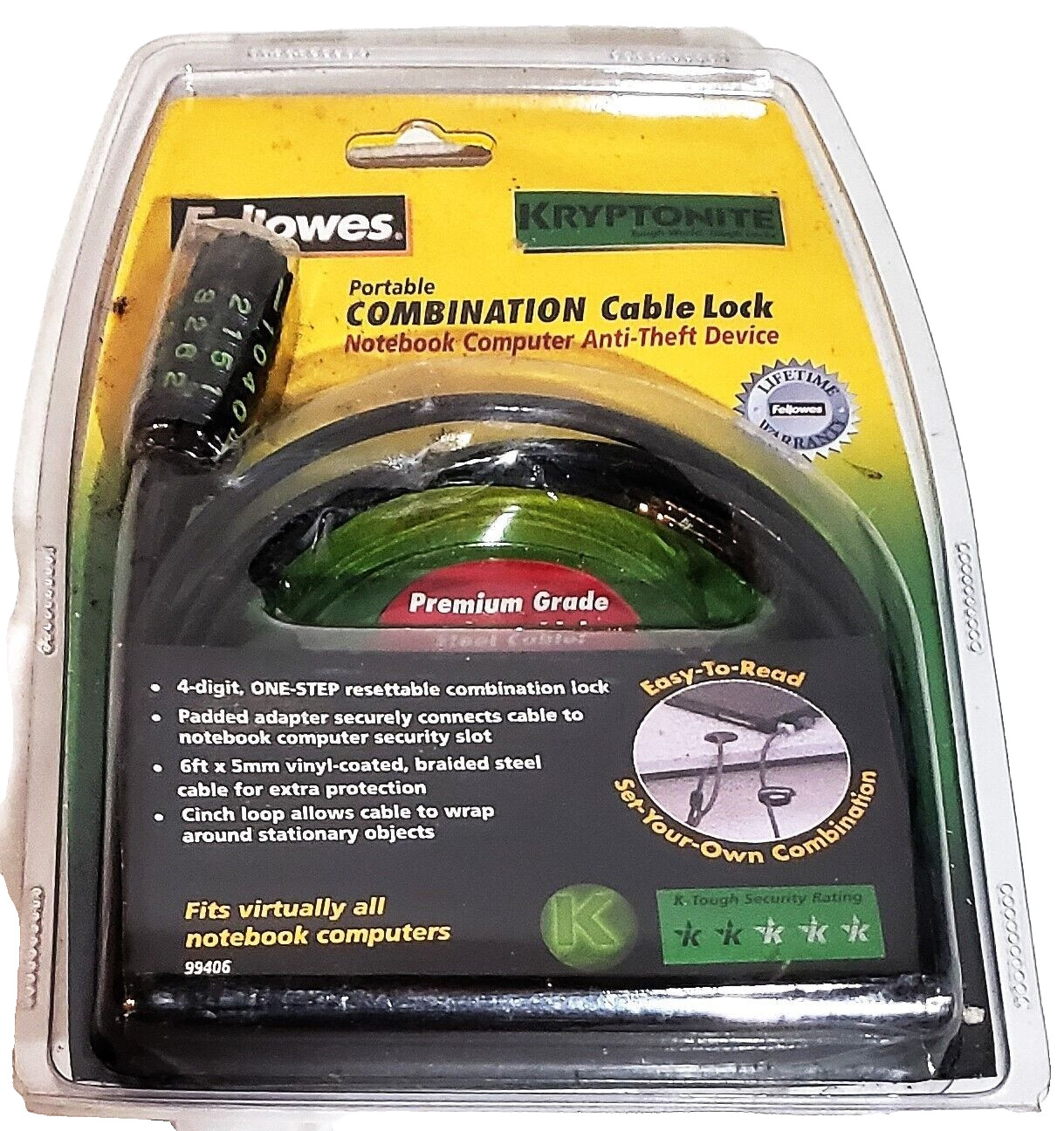 NEW Portable Key Cable Lock Anti-Theft Device for Notebook & Laptop by Fellowes