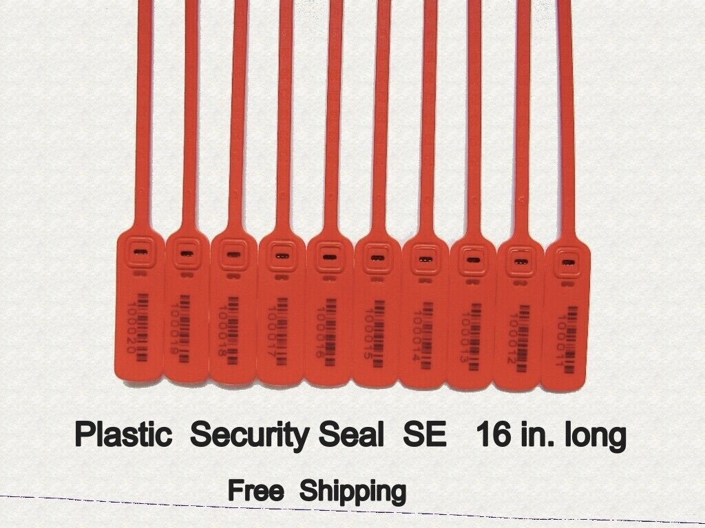 Security PLASTIC SEAL SE, Adjustable, 500 pcs, 16" numbered, RED. BF-30SE15